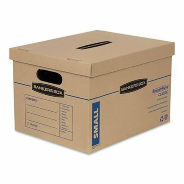 Fellowes MOVING & STORAGE BOXES, SMALL, HALF SLOTTED CONTAINER HSC, 15inX12inX10in, BROWN KRAFT/BLUE, 15CT 7714209